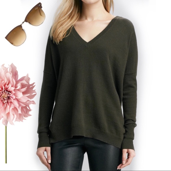 VINCE Cashmere Weekend Deep V Neck Back Sweater - Picture 8 of 8